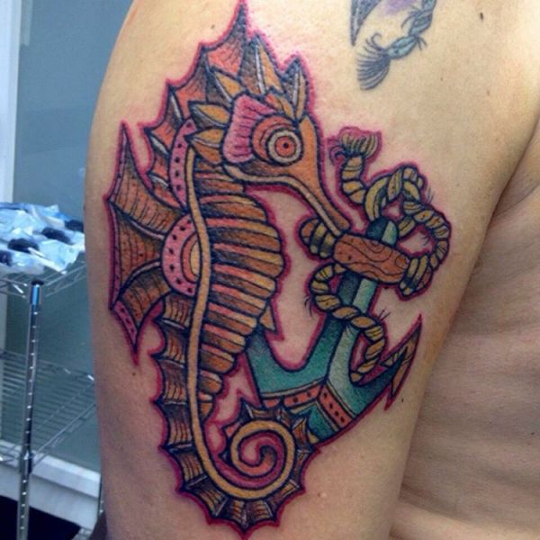 21 seahorse tattoos - as a tattoo the animal stands for endurance