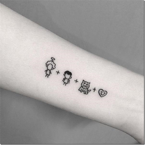 Household tattoos that characterize the union of family members