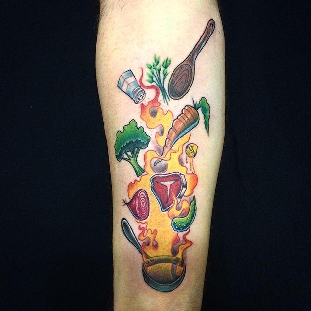 65 Tattoos for Meals and Gastronomy Lovers