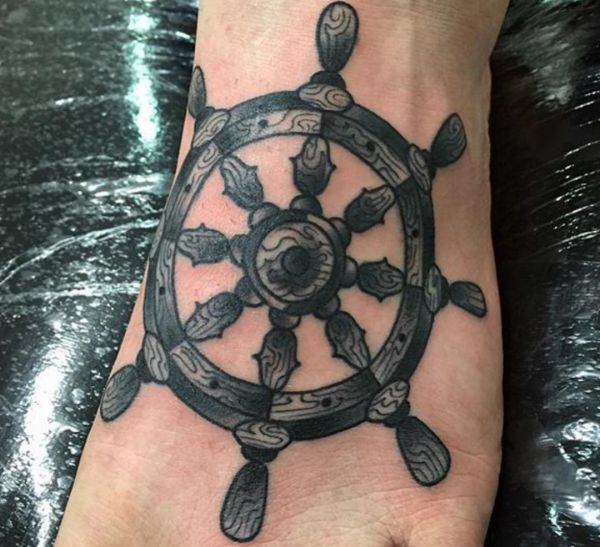 Ship Wheel Tattoos Designs and Meanings