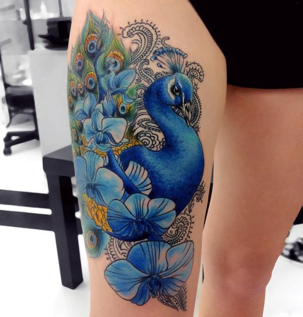 21 very stunning peacock tattoos - as a logo of magnificence