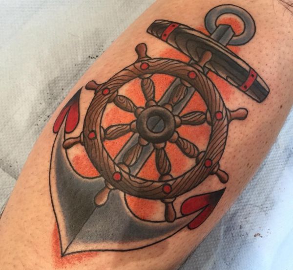 Ship Wheel Tattoos Designs and Meanings