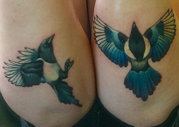 20 Helpful magpie tattoos and the meanings