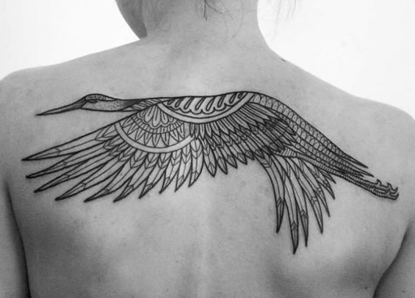 19 stunning crane tattoos and their meanings