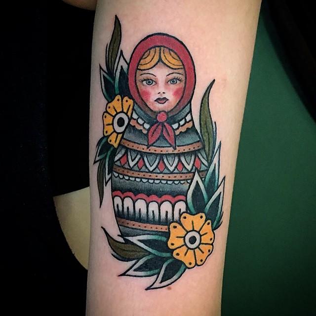 60 Tattoos of Russian Doll Matrioska - Stunning Photos