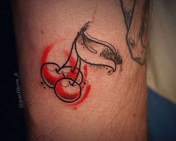 Cherry Tattoo - hvilket betyder motiver og funky designs