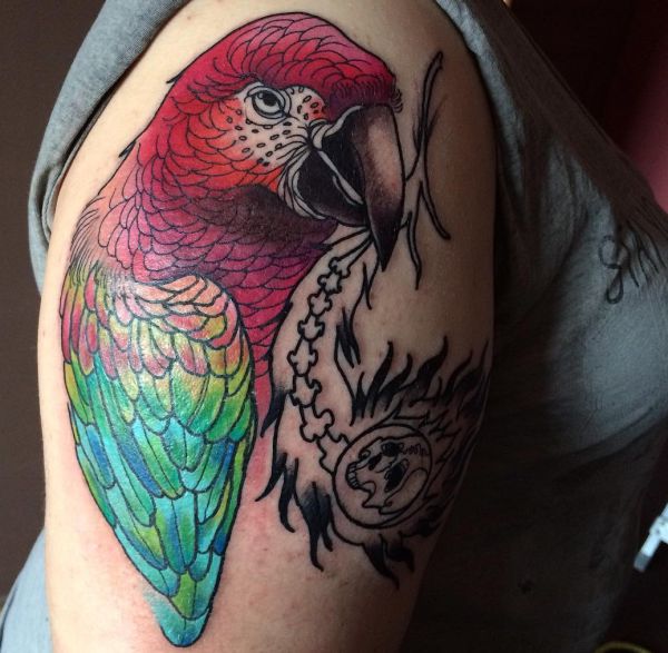 16 attractive parrot tattoos and their meanings