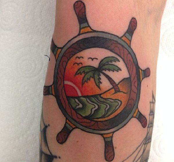 Ship Wheel Tattoos Designs and Meanings