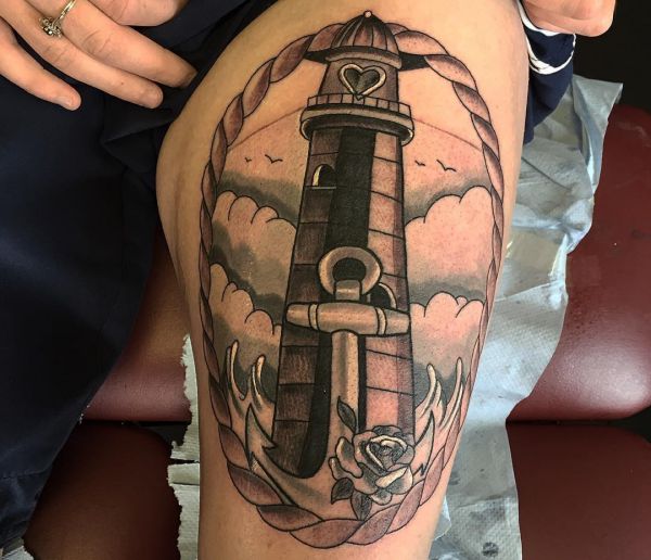 Lighthouse tattoo motifs, concepts and meanings