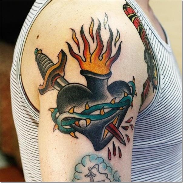 Lovely and Inspiring Coronary heart Tattoos