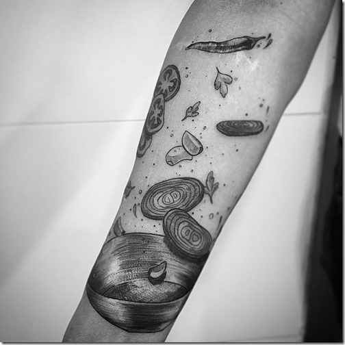 Tattoos for lovers of meals and gastronomy