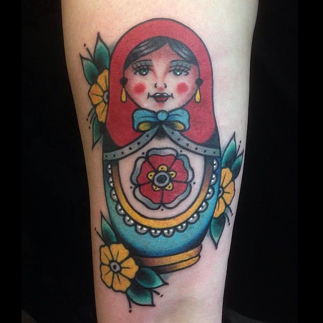 60 Tattoos of Russian Doll Matrioska - Stunning Photos