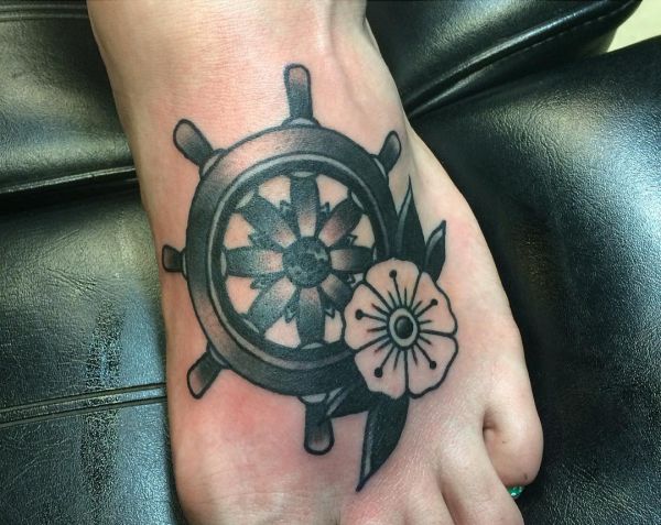 Ship Wheel Tattoos Designs and Meanings