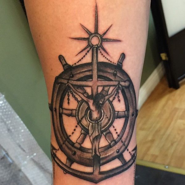 Ship Wheel Tattoos Designs and Meanings