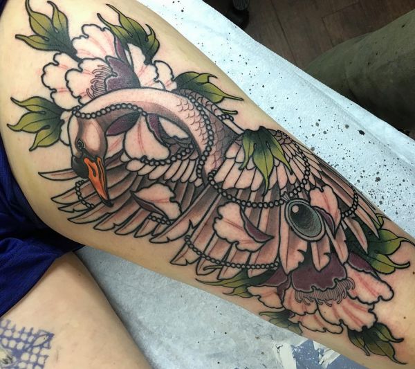 18 stunning swan tattoos and their that means