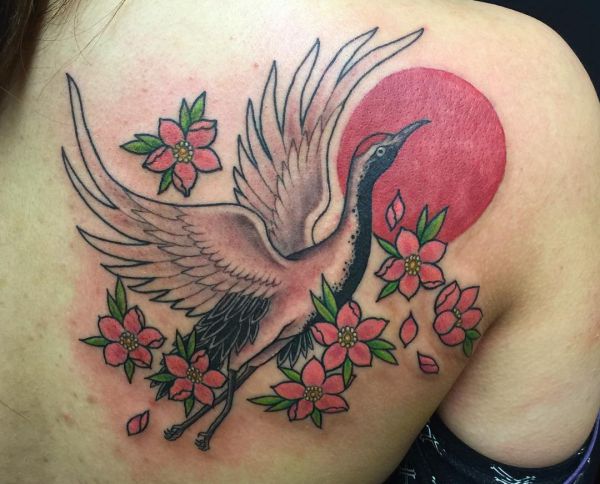 19 stunning crane tattoos and their meanings