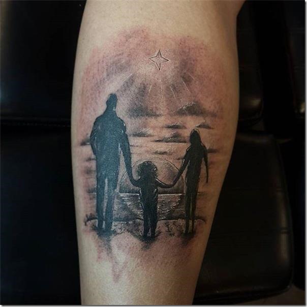 Household tattoos that characterize the union of family members