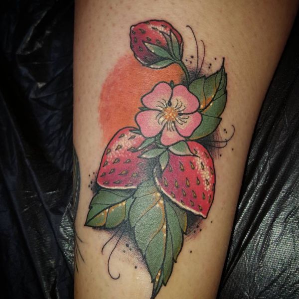 15 lovely strawberry tattoos and their meanings