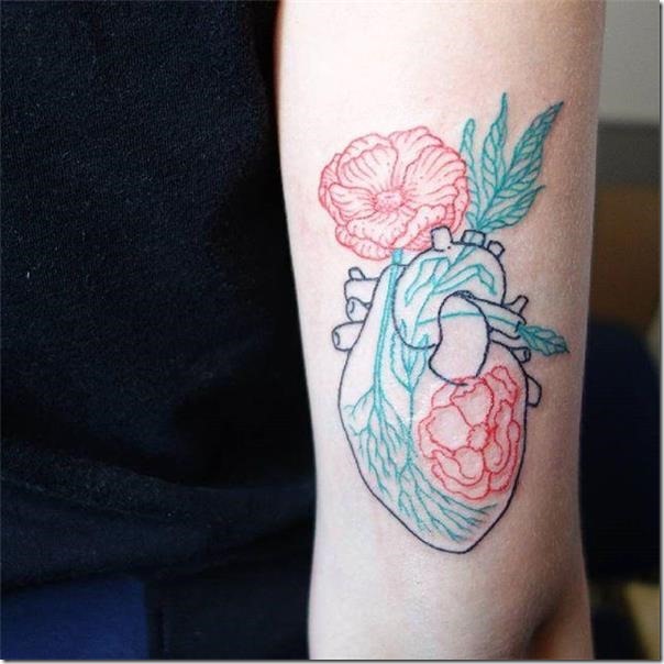 Lovely and Inspiring Coronary heart Tattoos