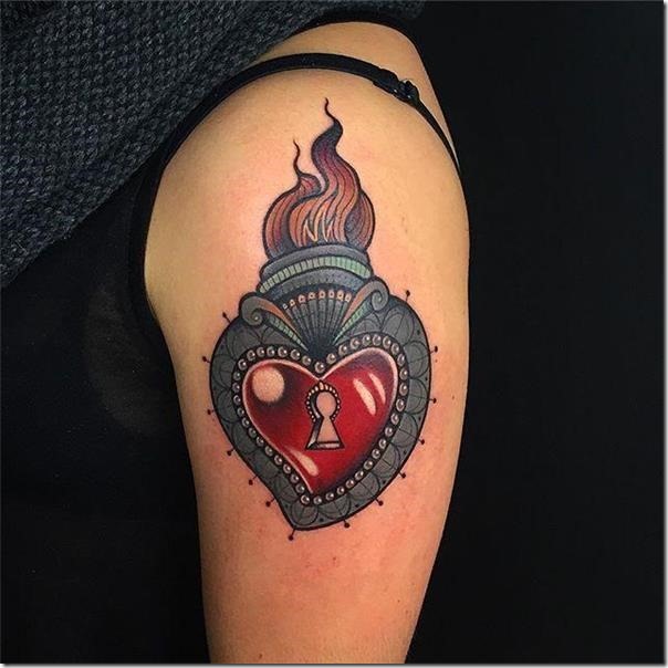 Lovely and Inspiring Coronary heart Tattoos