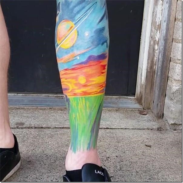 Males's Tattoos on the Leg (finest pictures!)