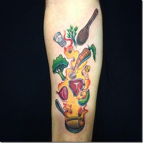 Tattoos for lovers of meals and gastronomy