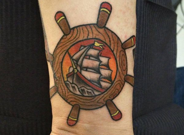 Ship Wheel Tattoos Designs and Meanings