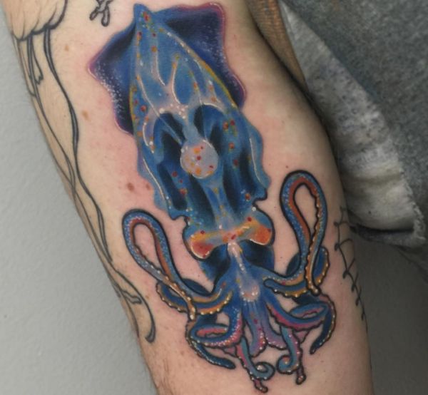 Octopuses and squid tattoos and their which means