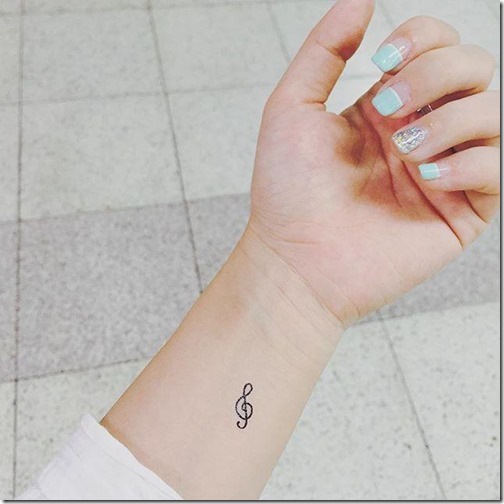 Tattoos of musical notes