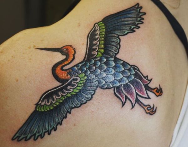 19 stunning crane tattoos and their meanings