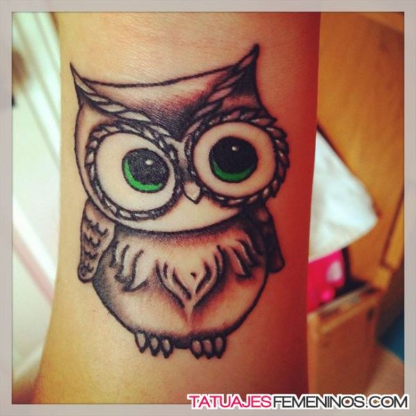 108 Tattoos of owls and fairies for girls