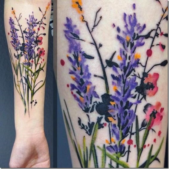 Splendid Bouquet Of Flowers Tattoo Designs