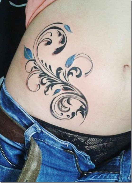 Feminine Tummy Tattoos For Ladies