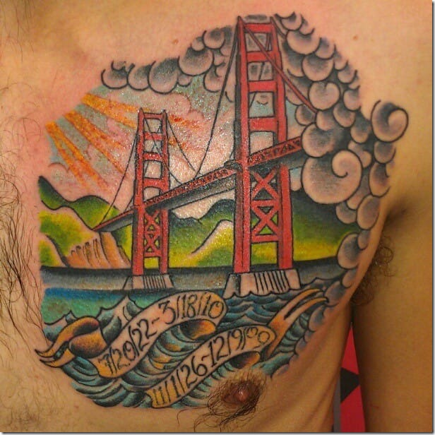 Wonderful Tattoo Design Bridge