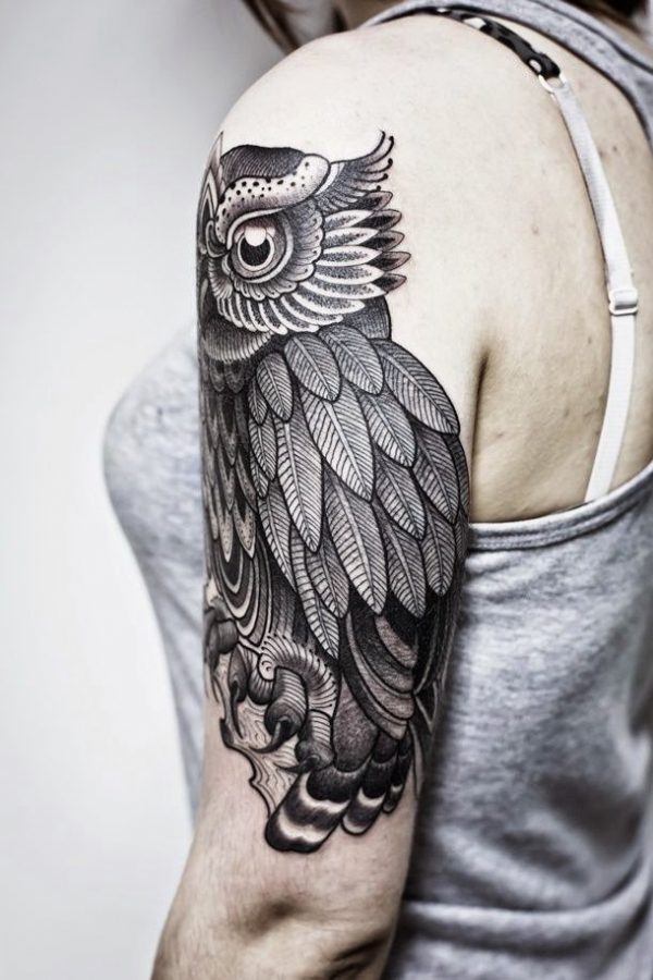 108 Tattoos of owls and fairies for girls