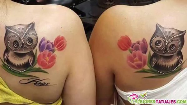 108 Tattoos of owls and fairies for girls