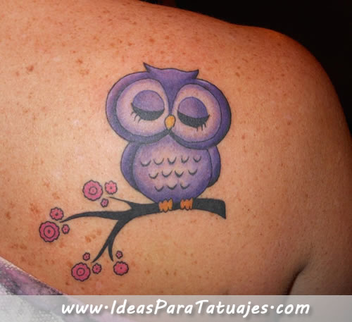 108 Tattoos of owls and fairies for girls