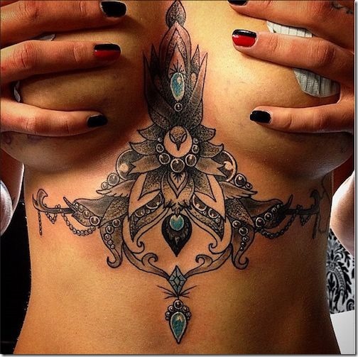 Putting Sternum Tattoo Designs For Ladies » Nexttattoos