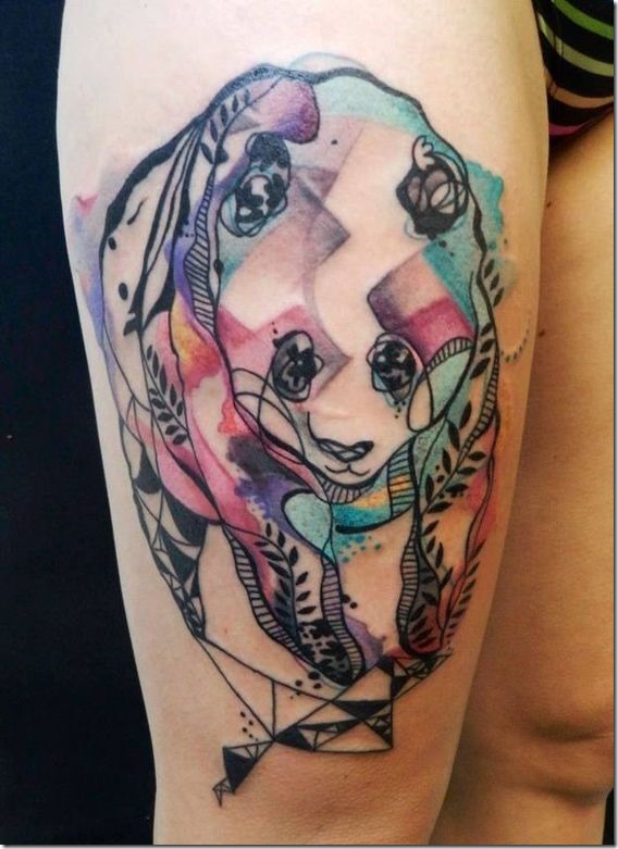 Lovable Plush Panda Tattoo Designs