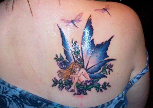 108 Tattoos of owls and fairies for girls