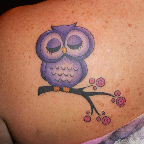 108 Tattoos of owls and fairies for girls