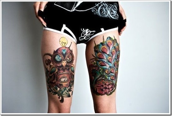 Horny Thigh Tattoos For Girls