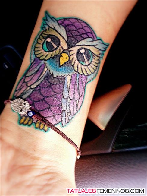 108 Tattoos of owls and fairies for girls