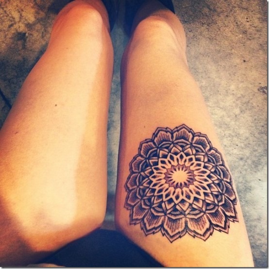 Horny Thigh Tattoos For Girls