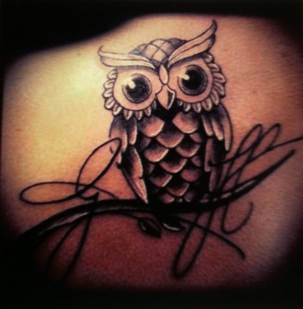 108 Tattoos of owls and fairies for girls