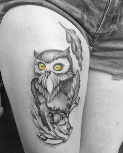 108 Tattoos of owls and fairies for girls