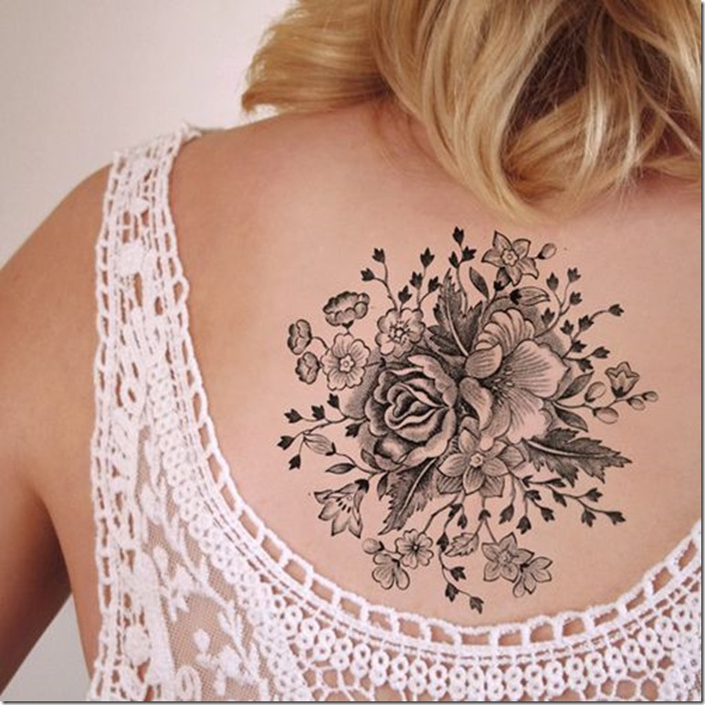 Splendid Bouquet Of Flowers Tattoo Designs