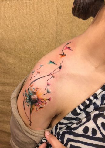 Small and delicate shoulder tattoos for girls