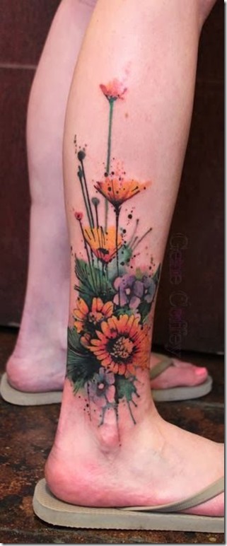 Splendid Bouquet Of Flowers Tattoo Designs