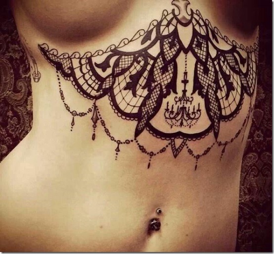 Enticing Beneath The Chest Tattoos For Ladies